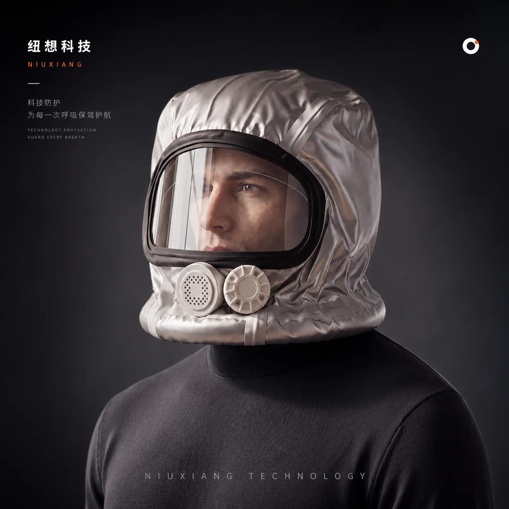 玖心安呼吸器真人佩戴展示